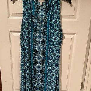 Sleeveless blue/green dress